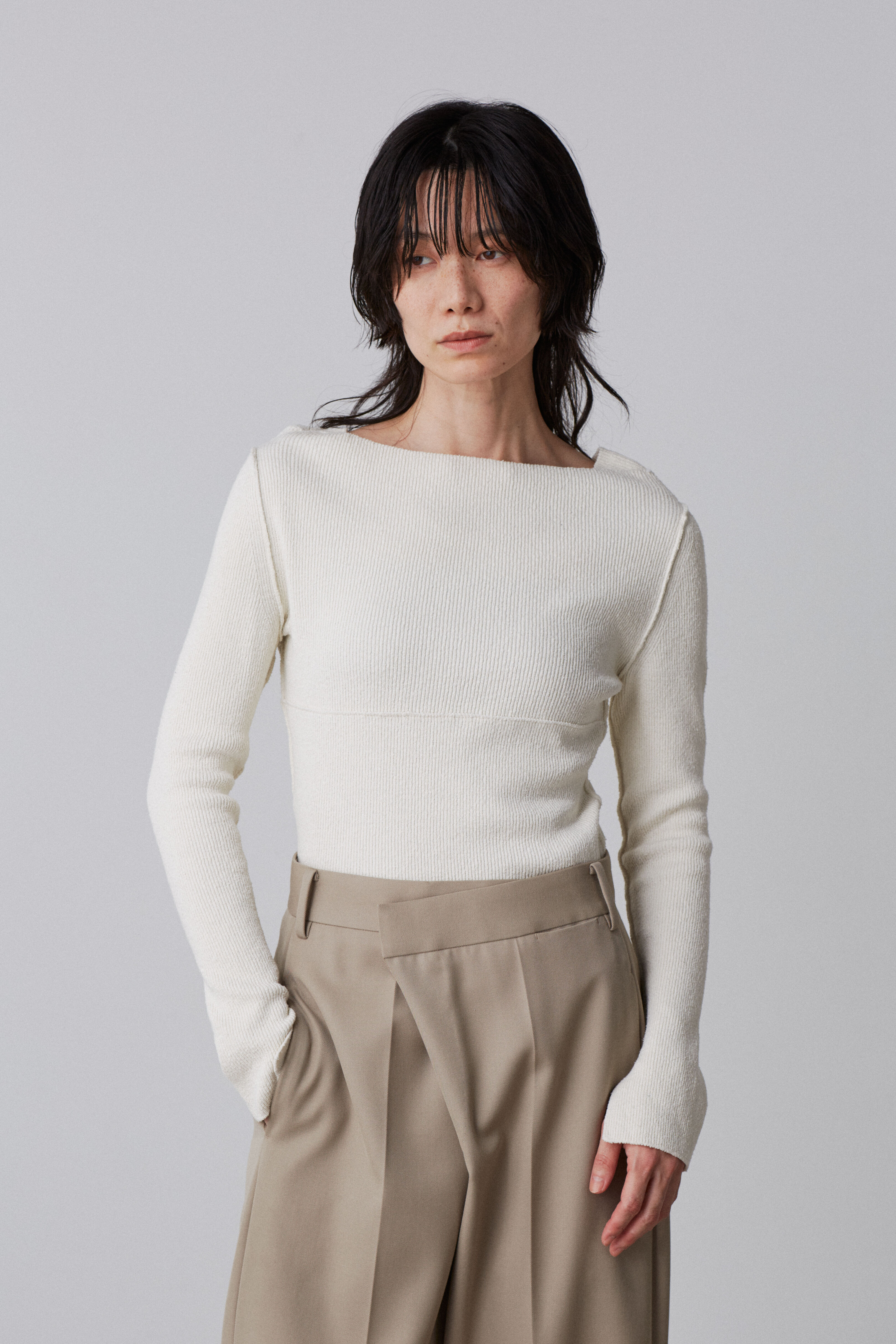 YLEVE 「YLEVE / RAW SILK NEP KNIT PULL OVER」|ニット・セーター|