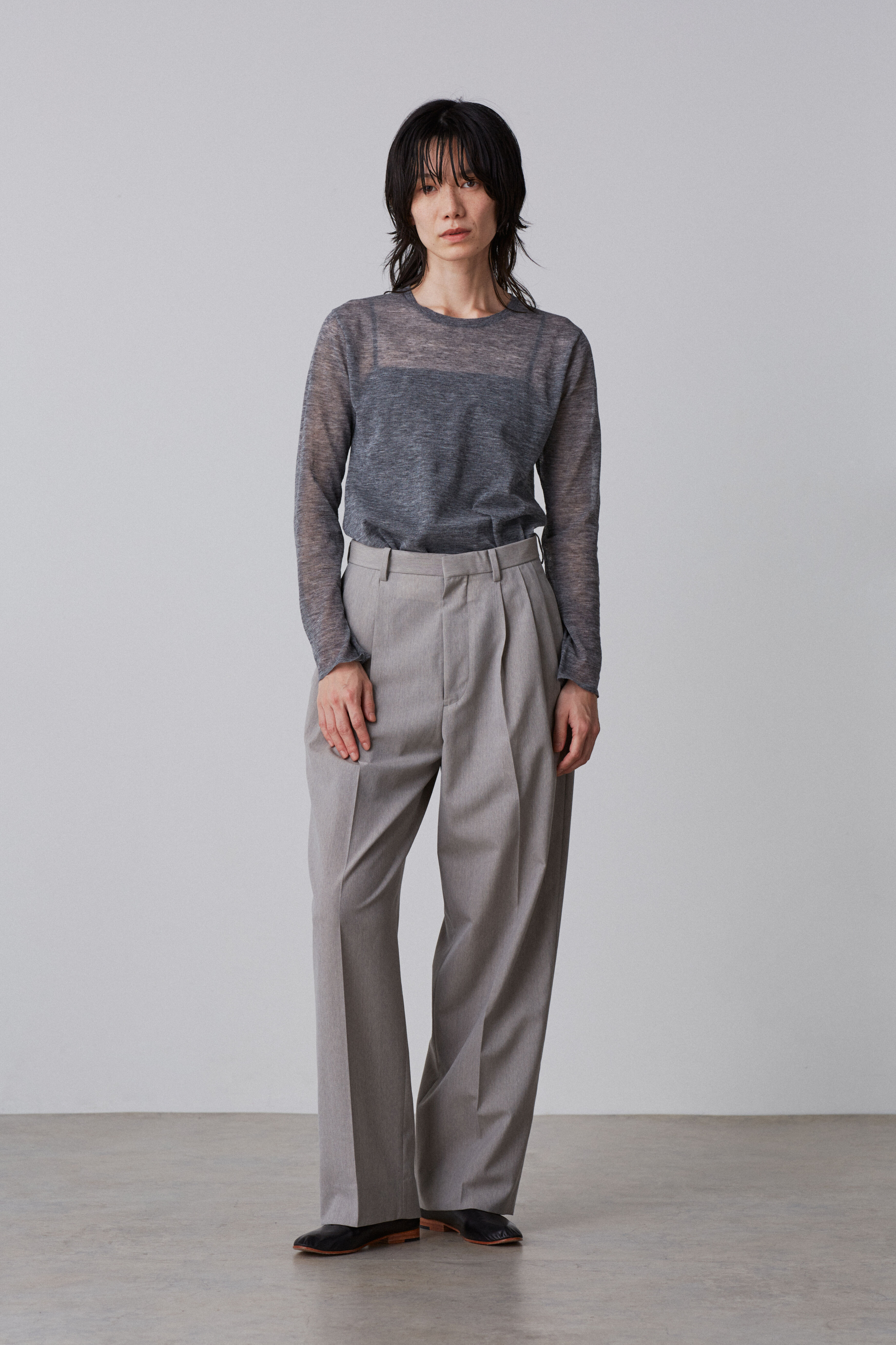 YLEVE 「YLEVE / POLYESTER RAMIE SHEER KNIT PULL OVER」|ニット・セーター|
