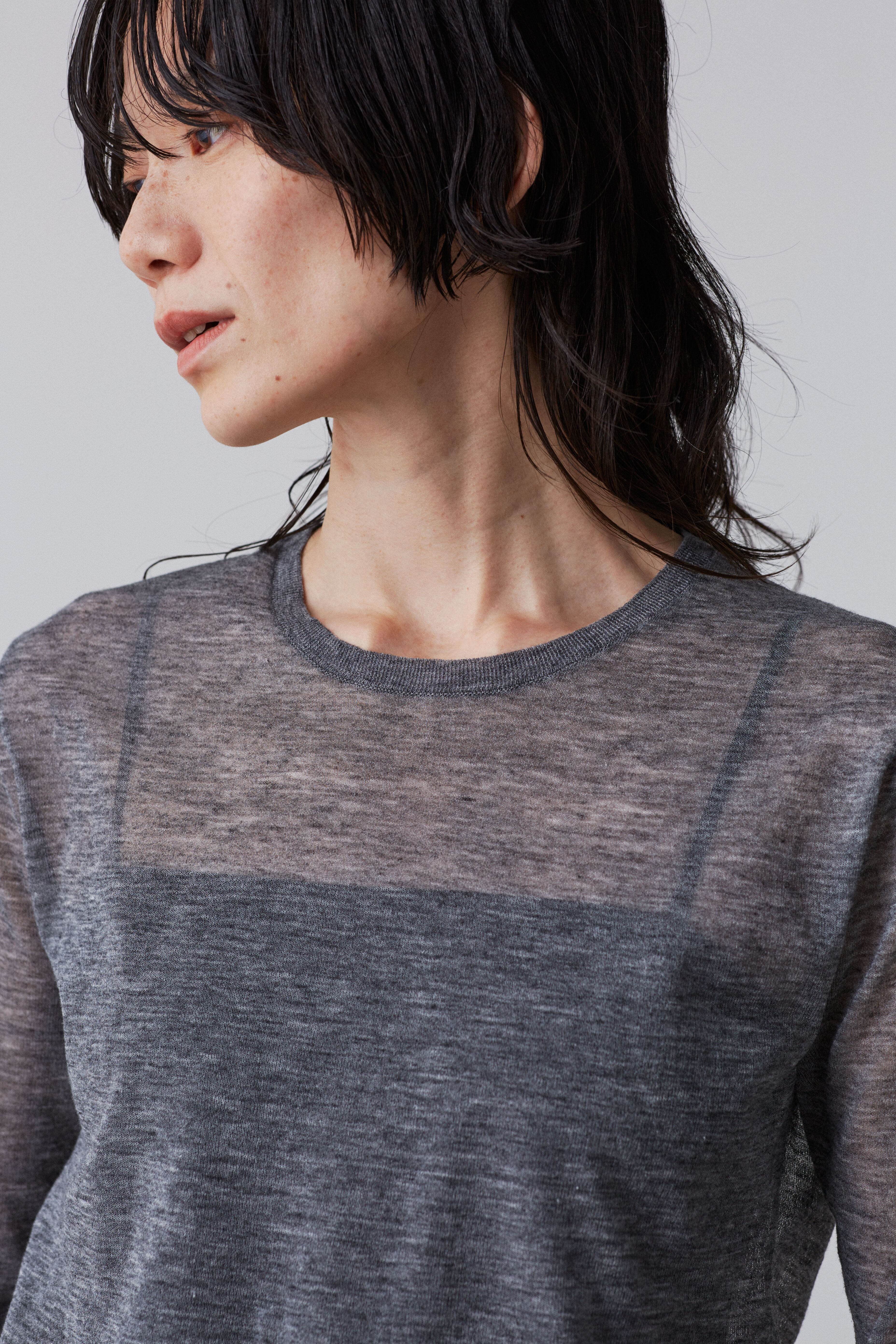 YLEVE 「YLEVE / POLYESTER RAMIE SHEER KNIT PULL OVER」|ニット・セーター|