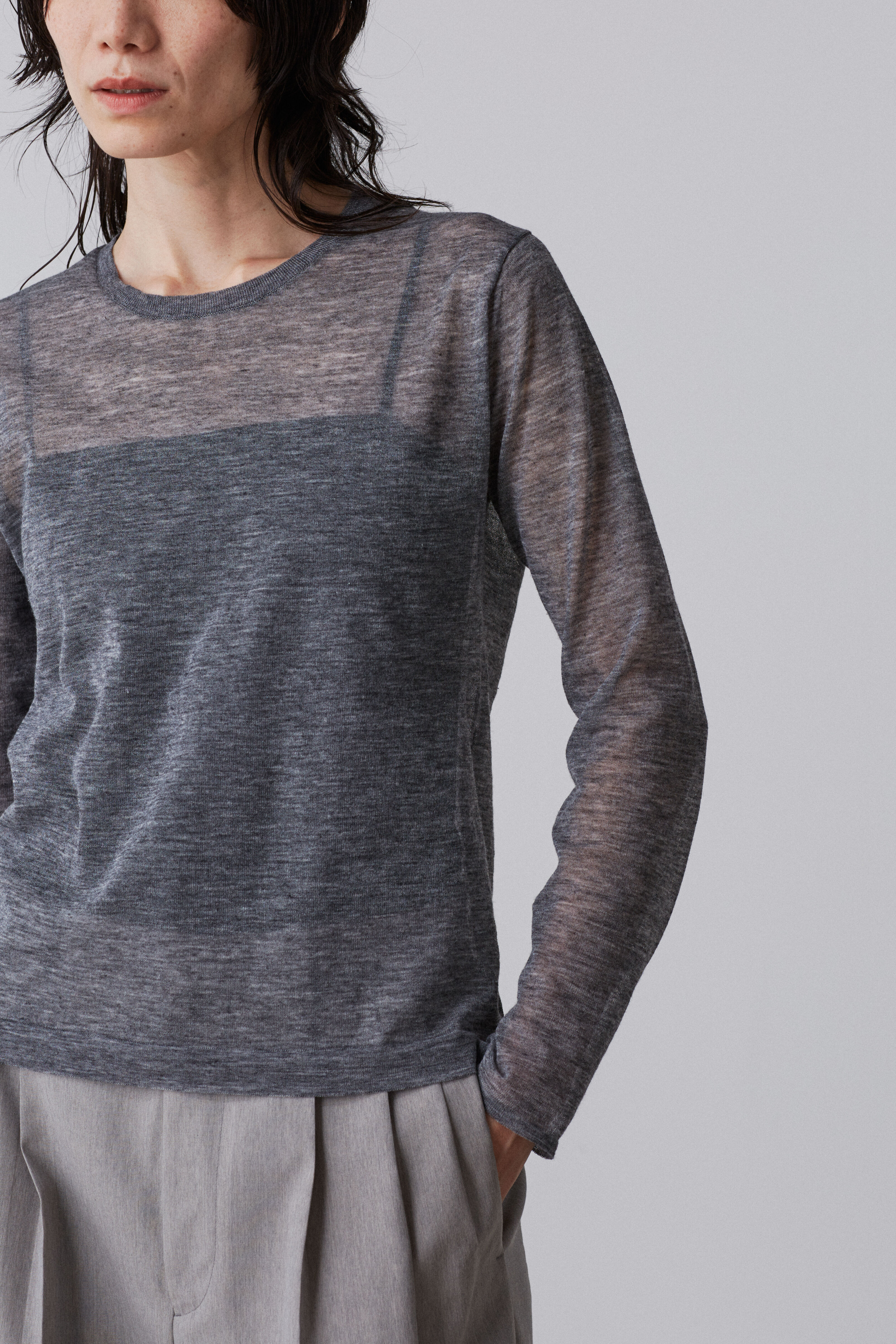 YLEVE 「YLEVE / POLYESTER RAMIE SHEER KNIT PULL OVER」|ニット・セーター|