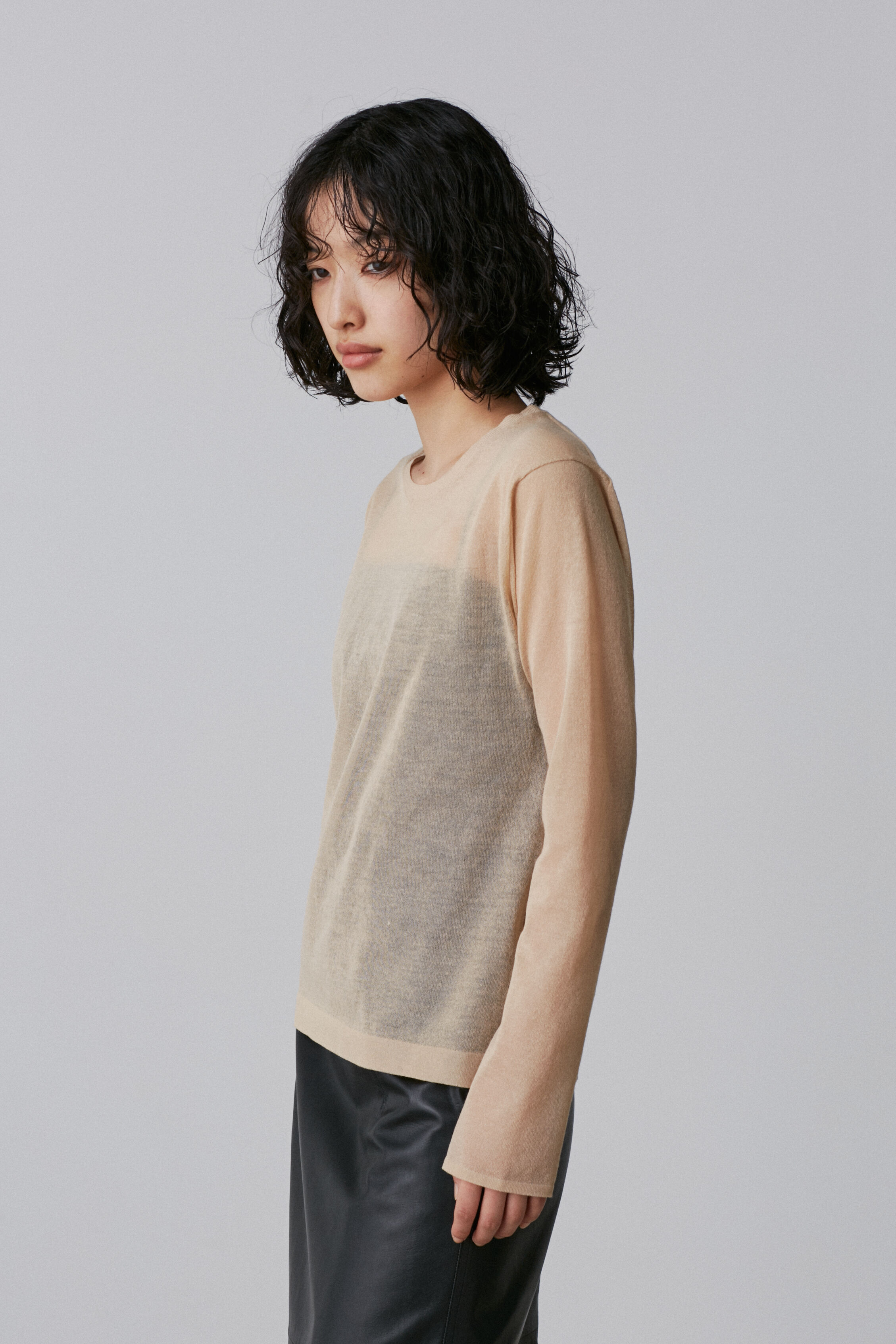 YLEVE 「YLEVE / POLYESTER RAMIE SHEER KNIT PULL OVER」|ニット・セーター|