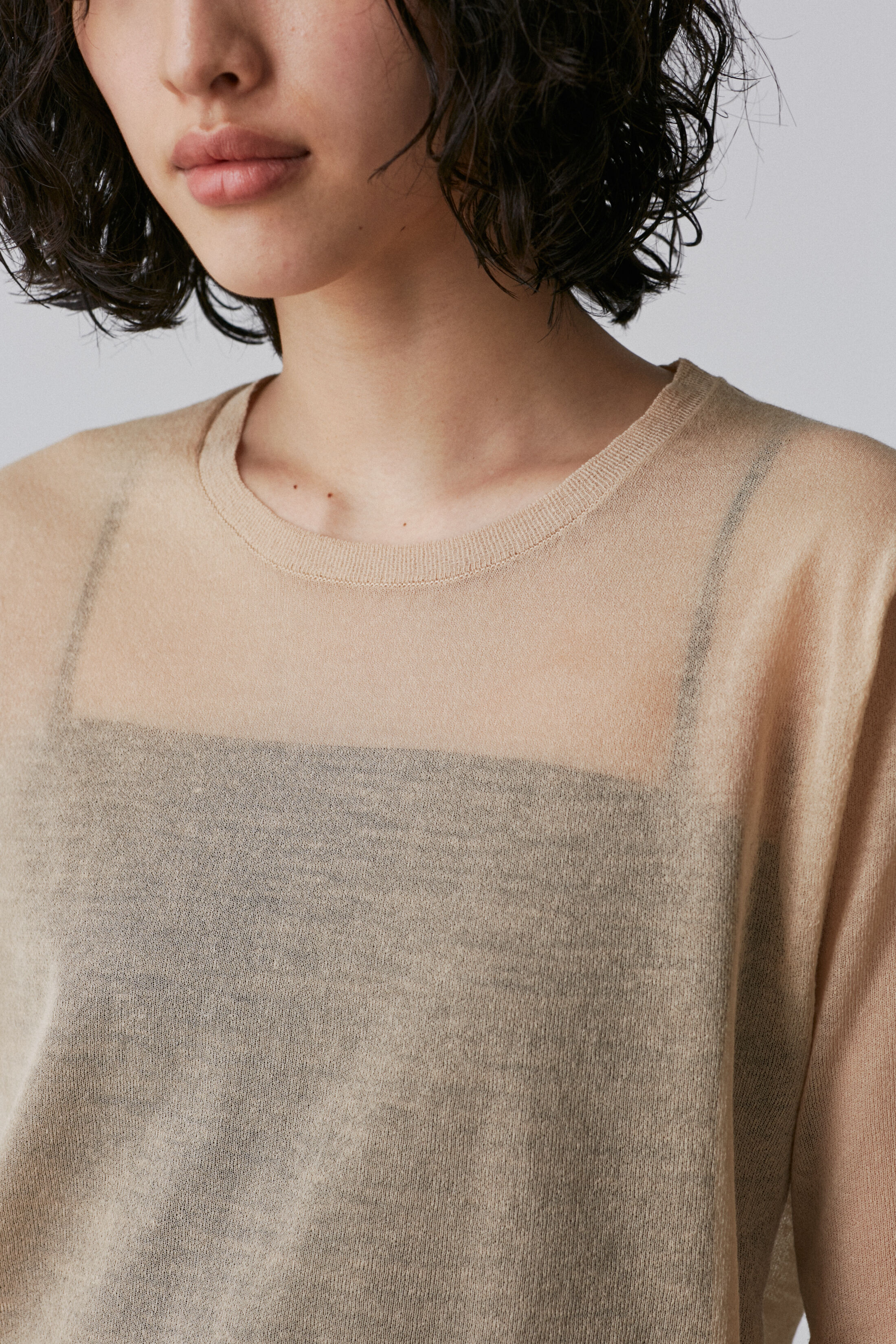 YLEVE 「YLEVE / POLYESTER RAMIE SHEER KNIT PULL OVER」|ニット・セーター|