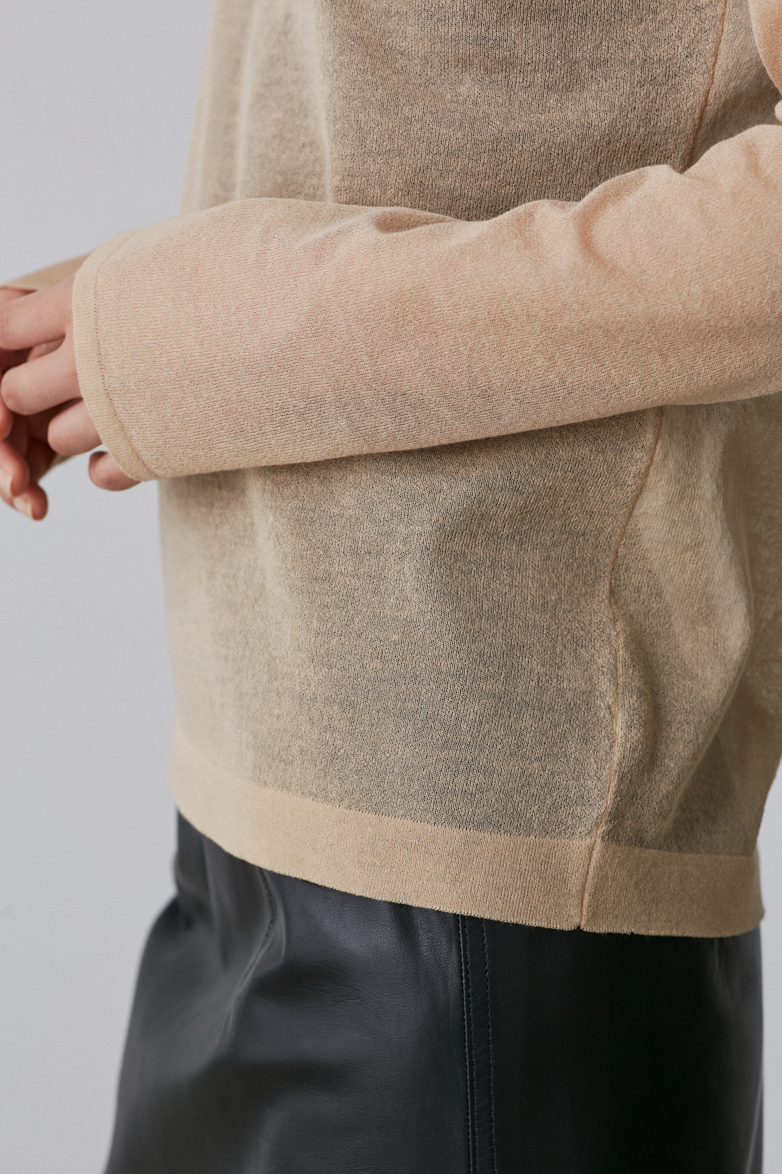 YLEVE 「YLEVE / POLYESTER RAMIE SHEER KNIT PULL OVER」|ニット・セーター|