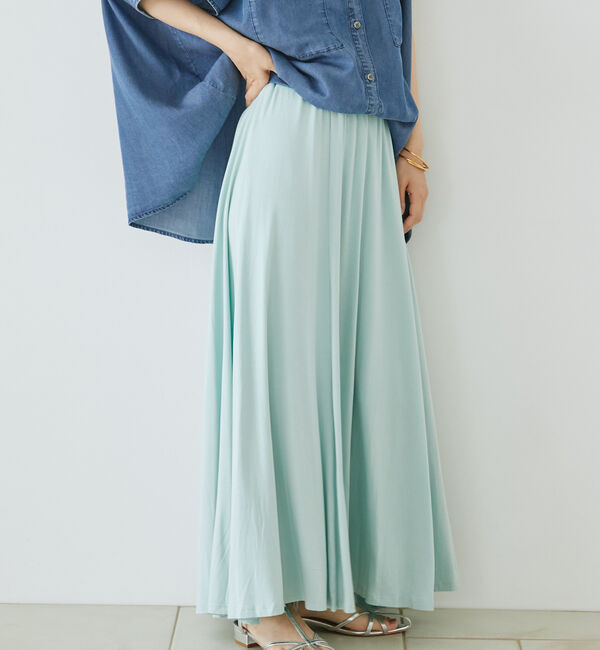 Doux archives「とろみカットソーギャザースカート」|スカート|MINT GREEN