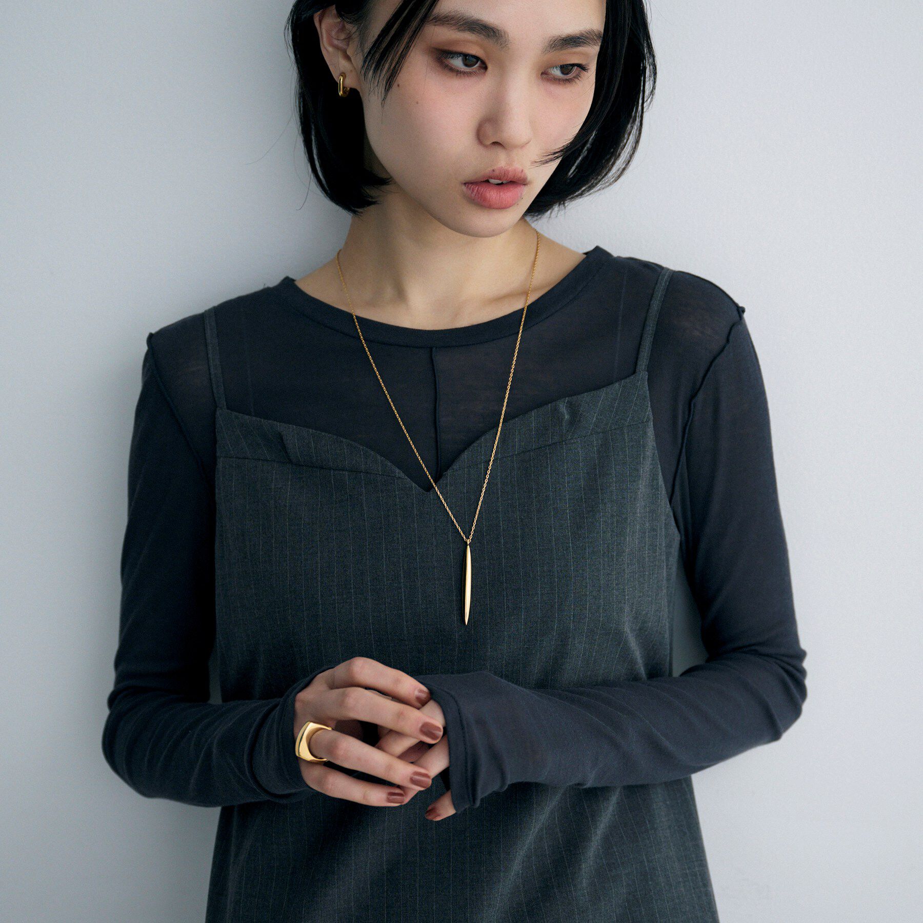 COCOSHNIK ONKITSCH「シルバー ナベットシェイプネックレス GP」|ネックレス|