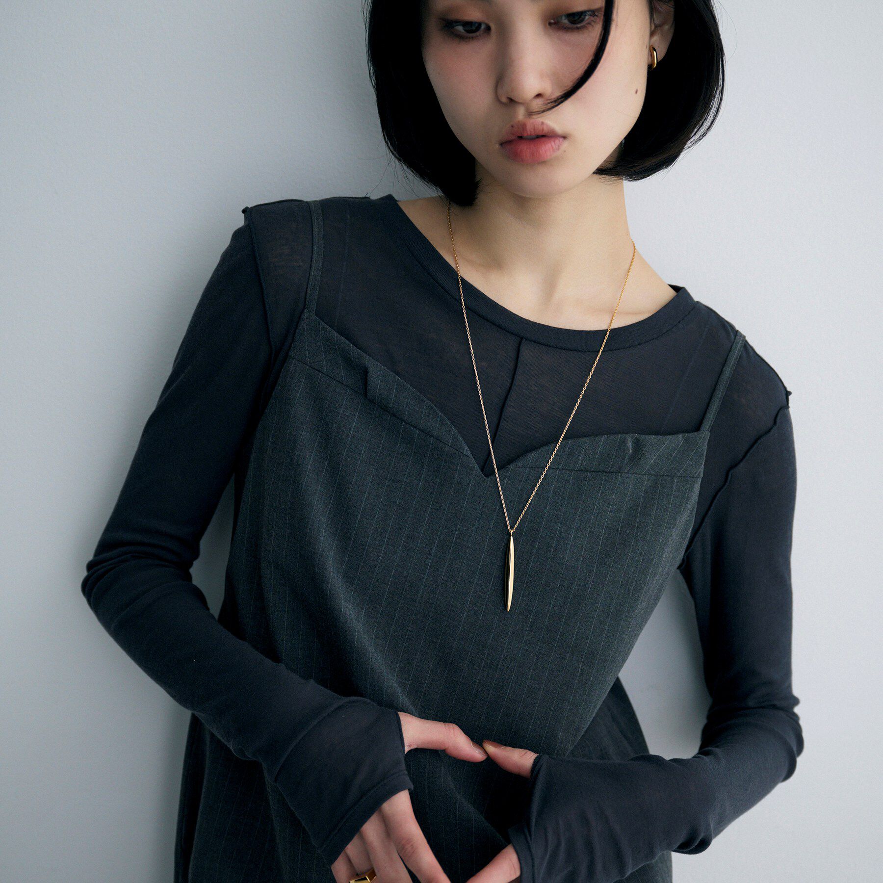 COCOSHNIK ONKITSCH「シルバー ナベットシェイプネックレス GP」|ネックレス|