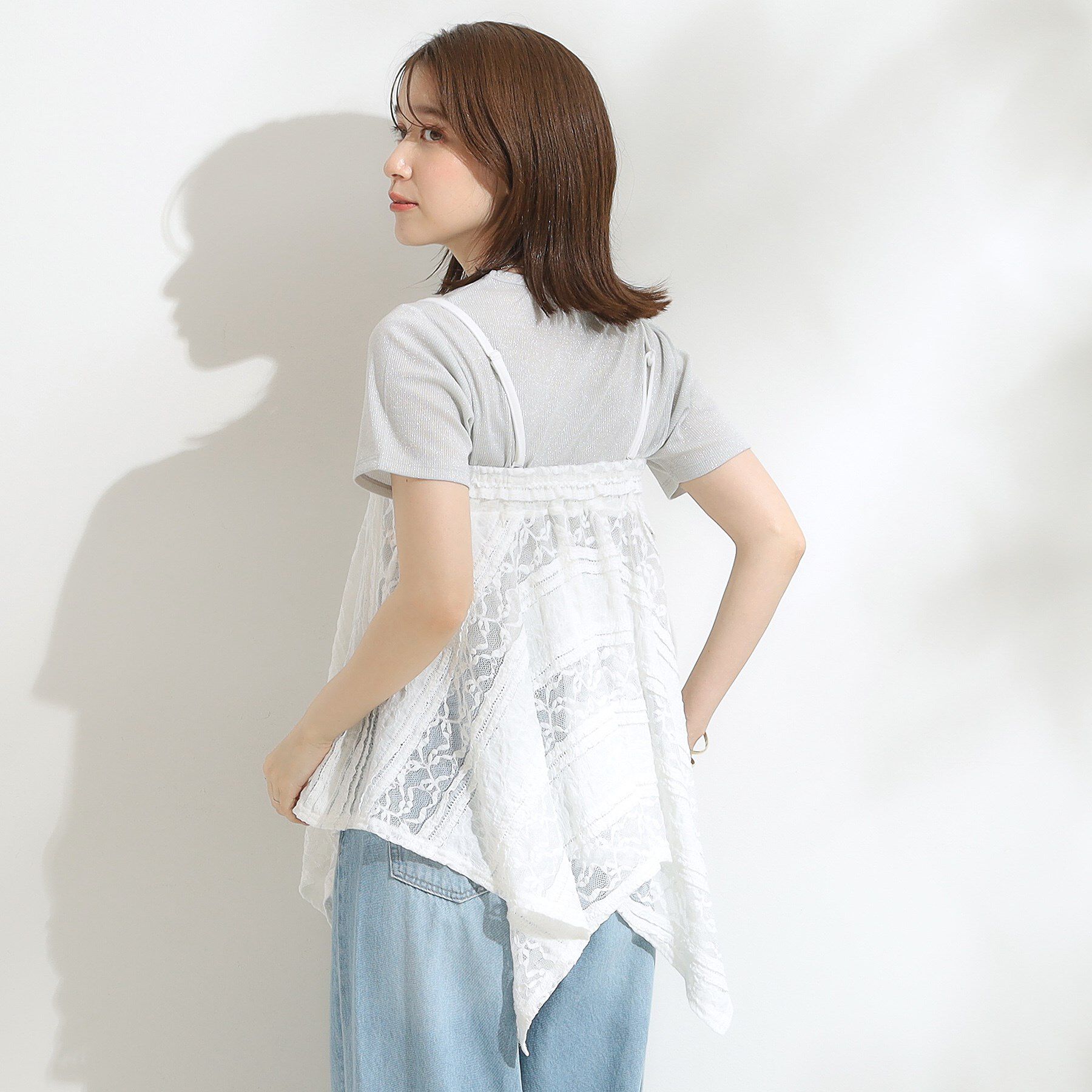 SHOO･LA･RUE「【2WAY】スカートにもなる イレヘム レースビスチェ」|キャミソール|