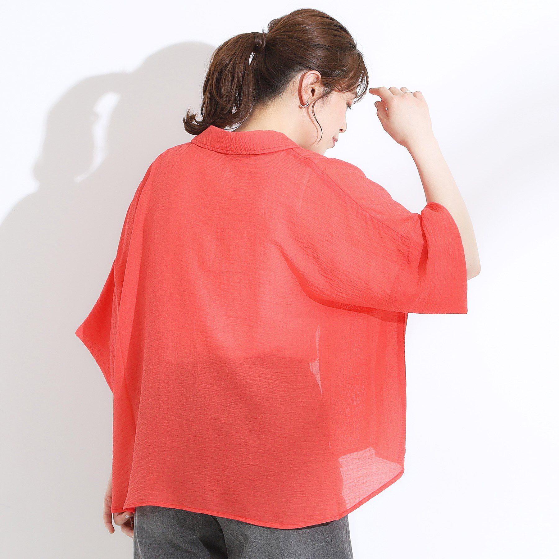 SHOO･LA･RUE「ゆるっと感がこなれ見え ワッシャーシアー半袖シャツ」|シャツ・ブラウス|