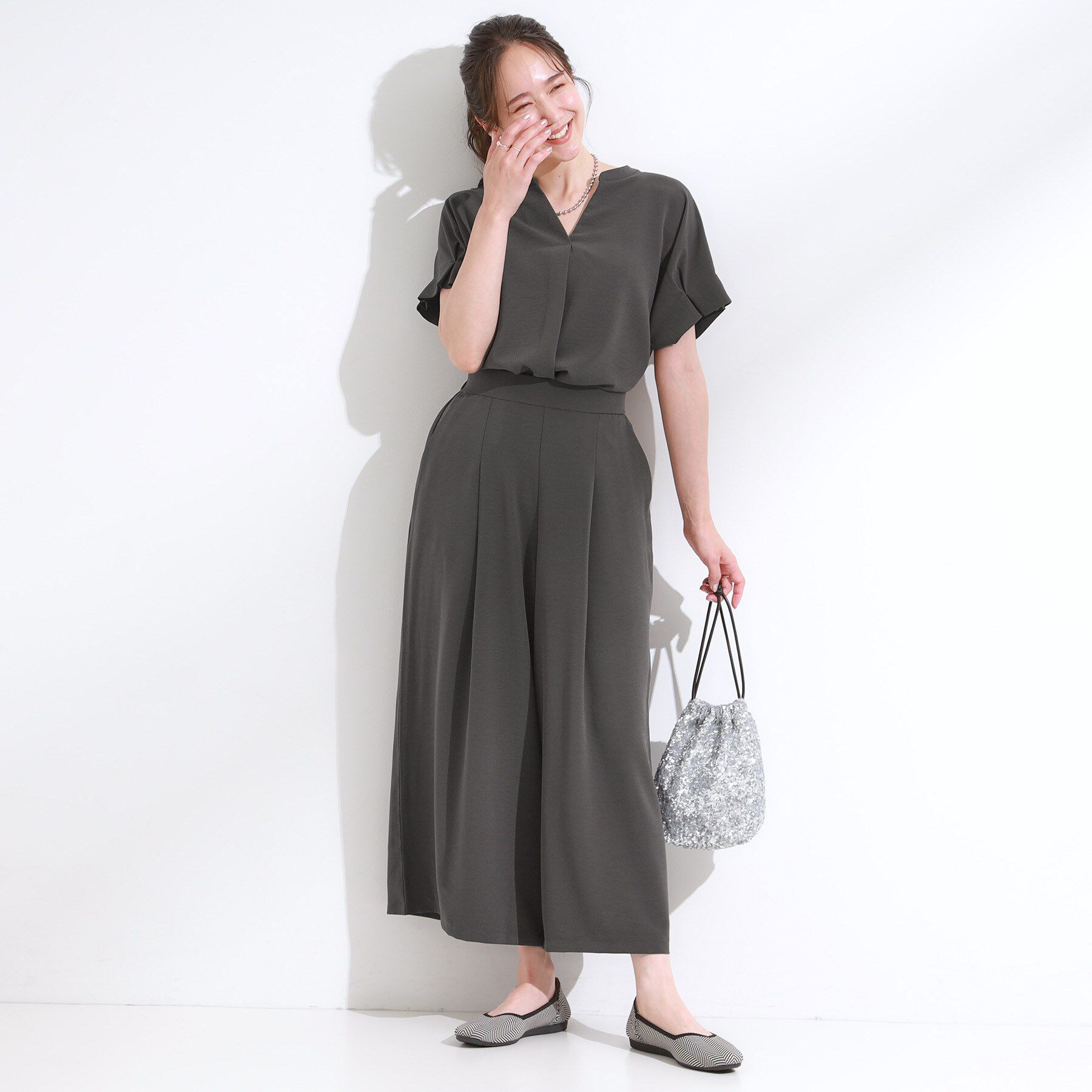 SHOO･LA･RUE「【セットアップ可/ひんやり】下半身カバーにも タックスカーチョ」|その他|