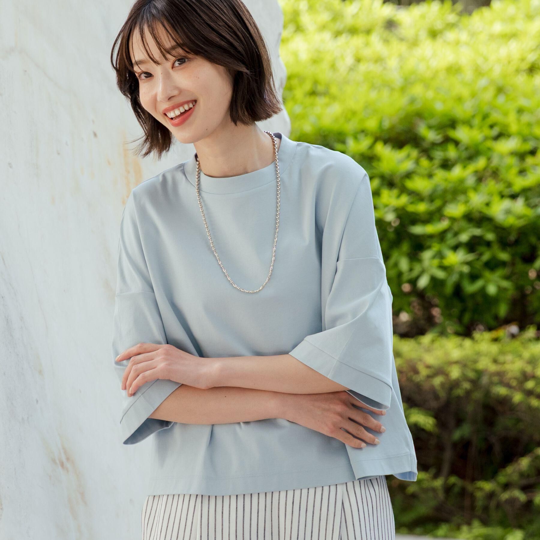 Dessin「【体型カバー】美光沢カットソーボクシーシルエット」|Tシャツ・カットソー|