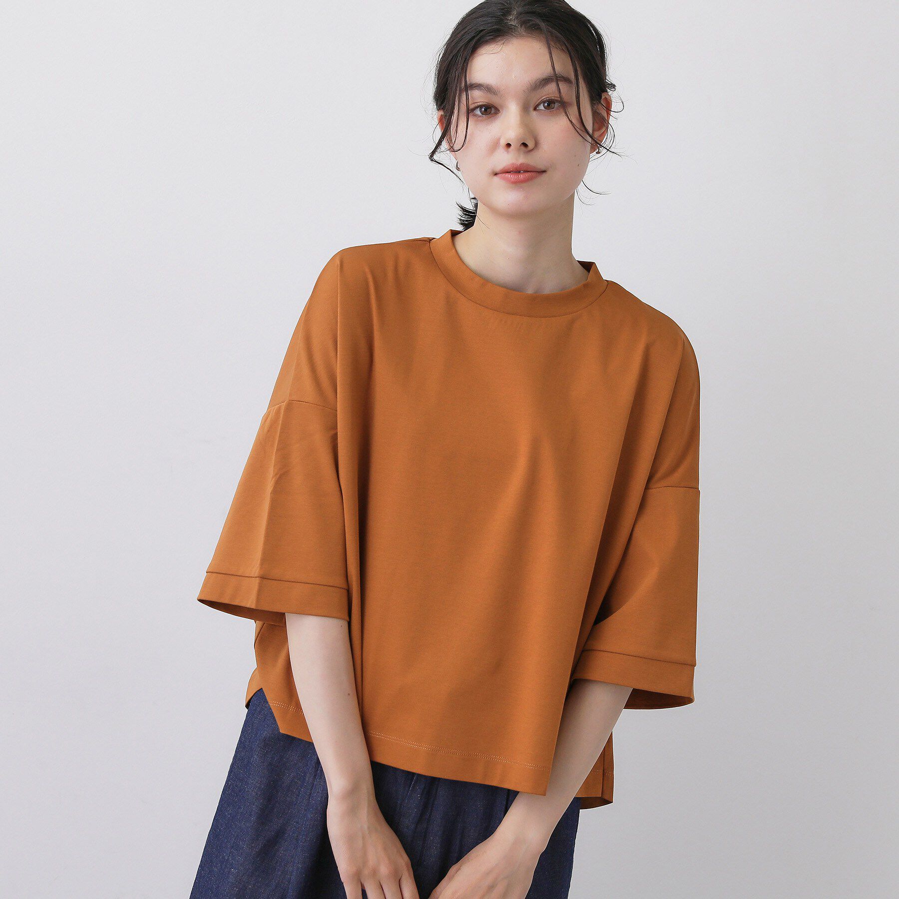 Dessin「【体型カバー】美光沢カットソーボクシーシルエット」|Tシャツ・カットソー|