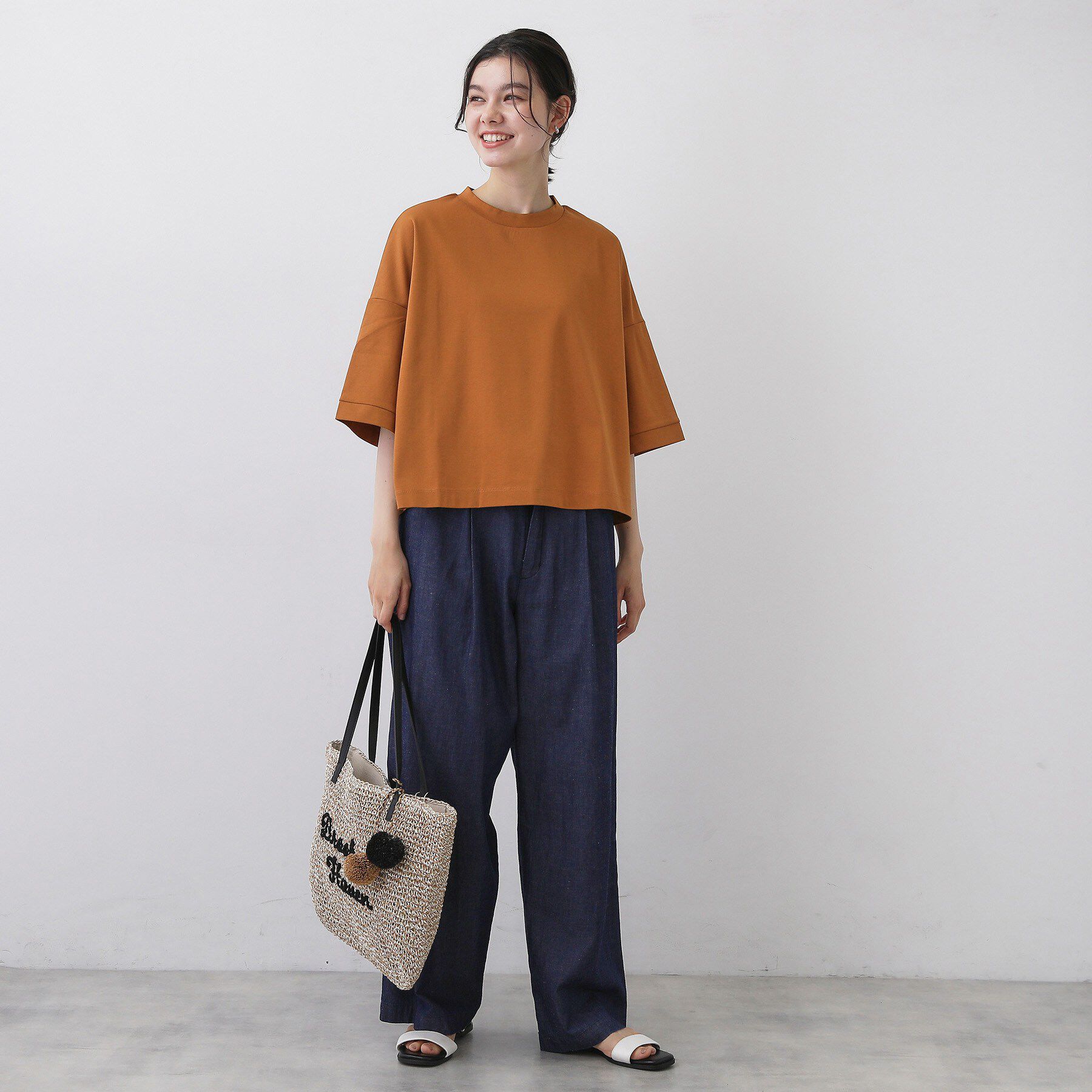 Dessin「【体型カバー】美光沢カットソーボクシーシルエット」|Tシャツ・カットソー|