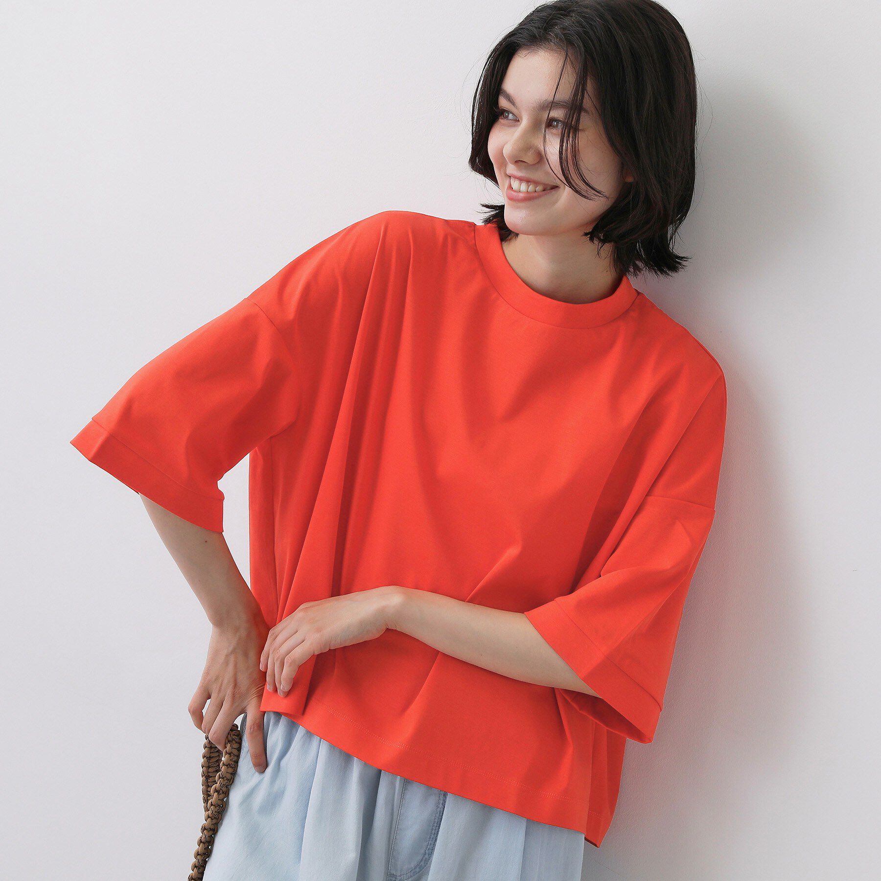 Dessin「【体型カバー】美光沢カットソーボクシーシルエット」|Tシャツ・カットソー|