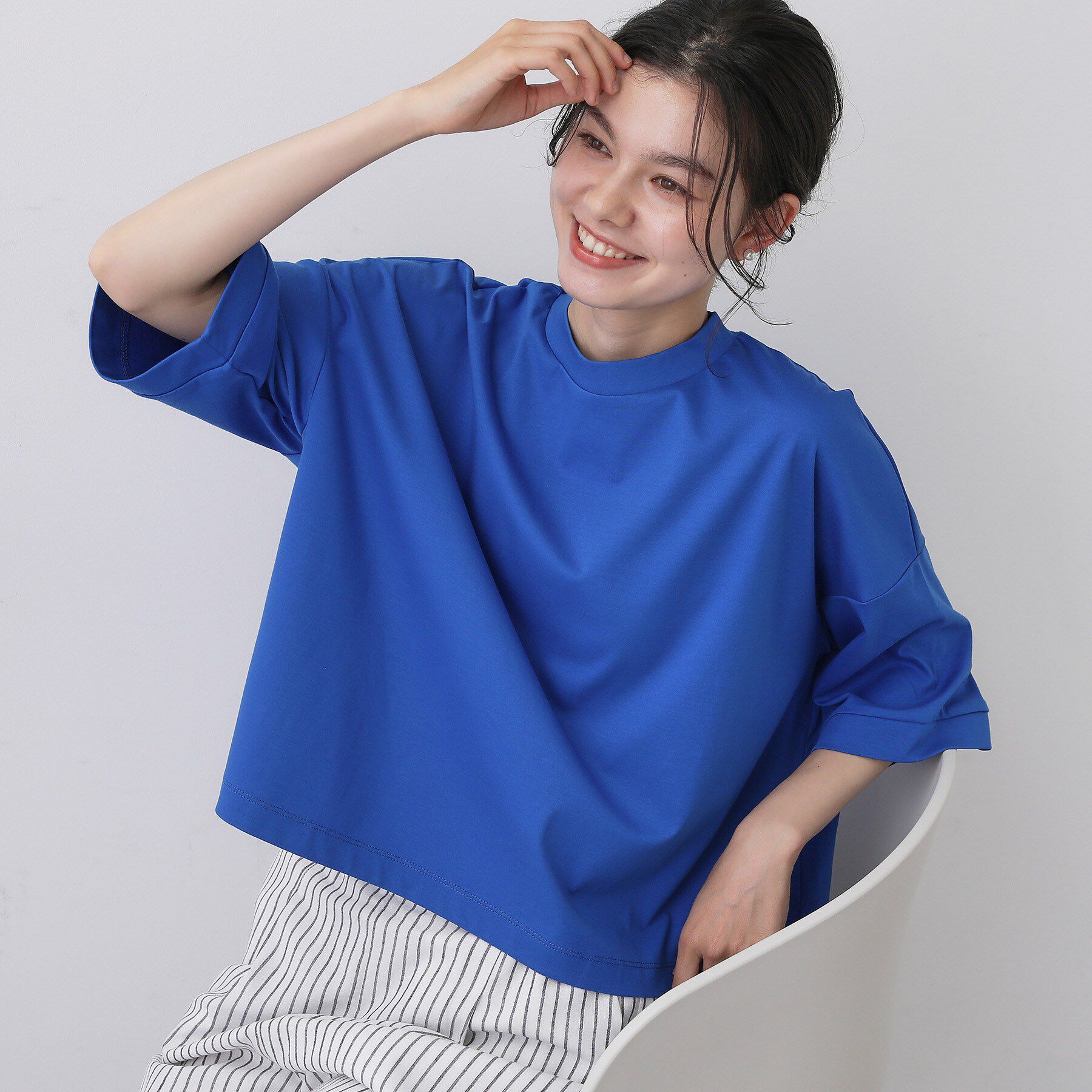 Dessin「【体型カバー】美光沢カットソーボクシーシルエット」|Tシャツ・カットソー|