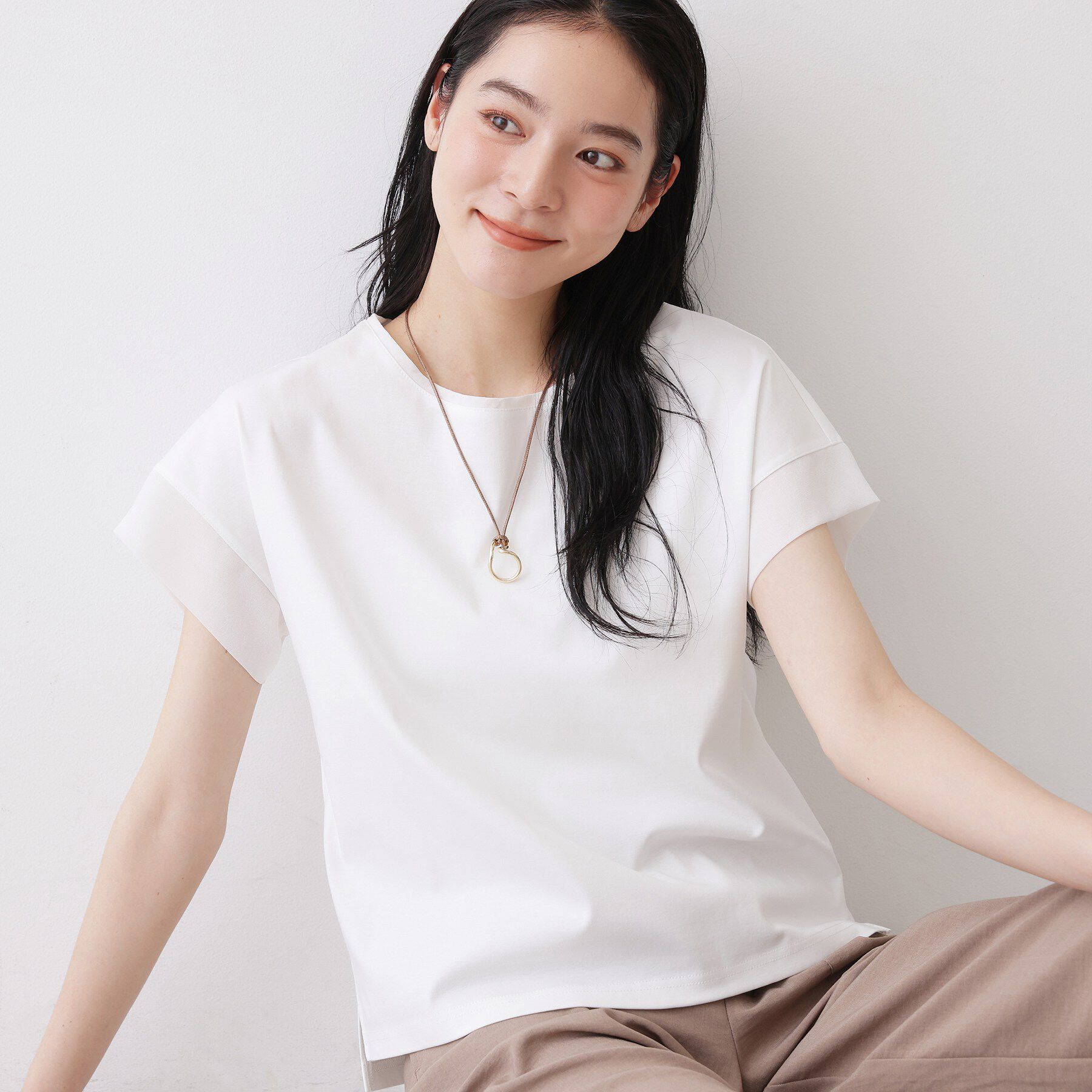 Dessin「【UVカット/接触冷感】美光沢カットソー」|Tシャツ・カットソー|