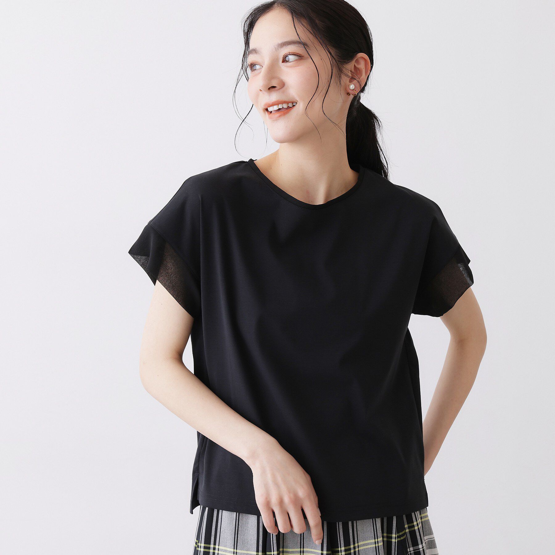 Dessin「【UVカット/接触冷感】美光沢カットソー」|Tシャツ・カットソー|