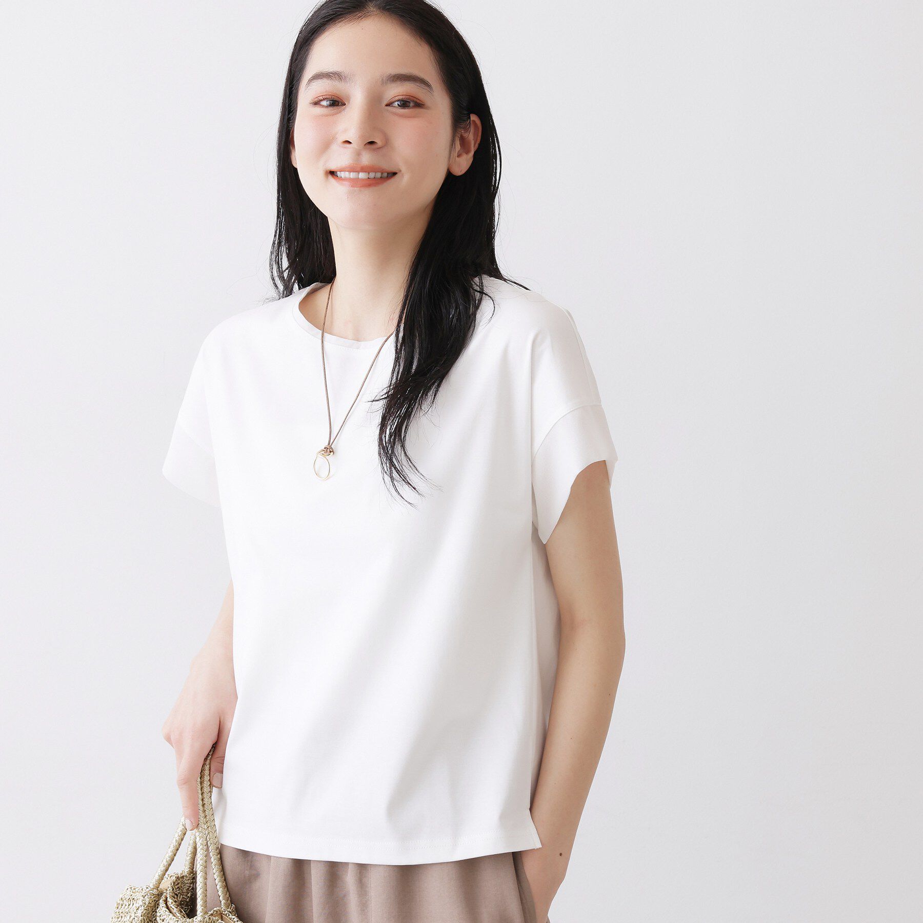 Dessin「【UVカット/接触冷感】美光沢カットソー」|Tシャツ・カットソー|