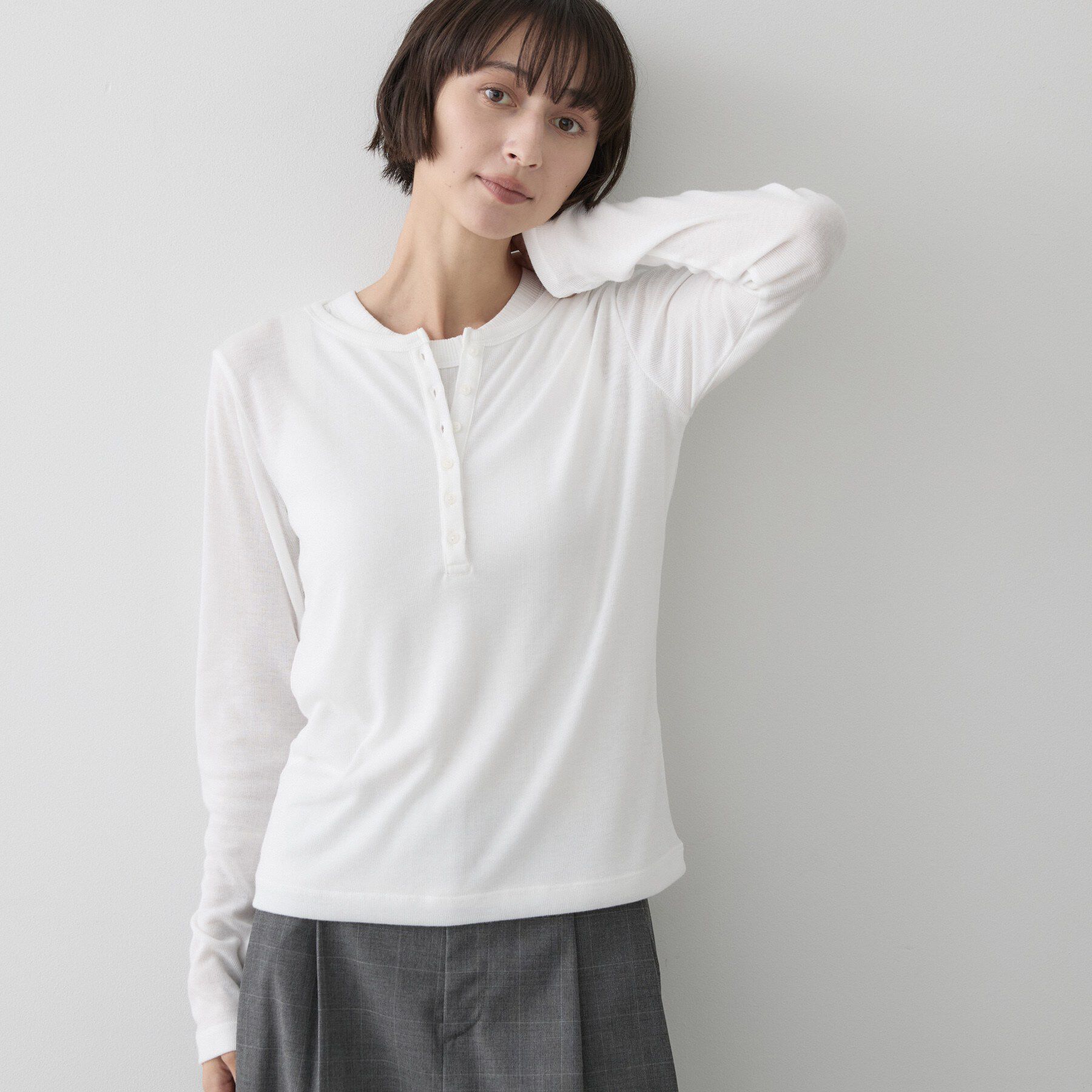 Dessin「シアーテレコヘンリーネックプルオーバー」|Tシャツ・カットソー|