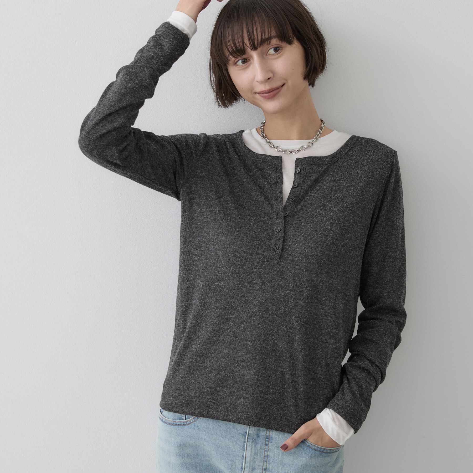 Dessin「シアーテレコヘンリーネックプルオーバー」|Tシャツ・カットソー|