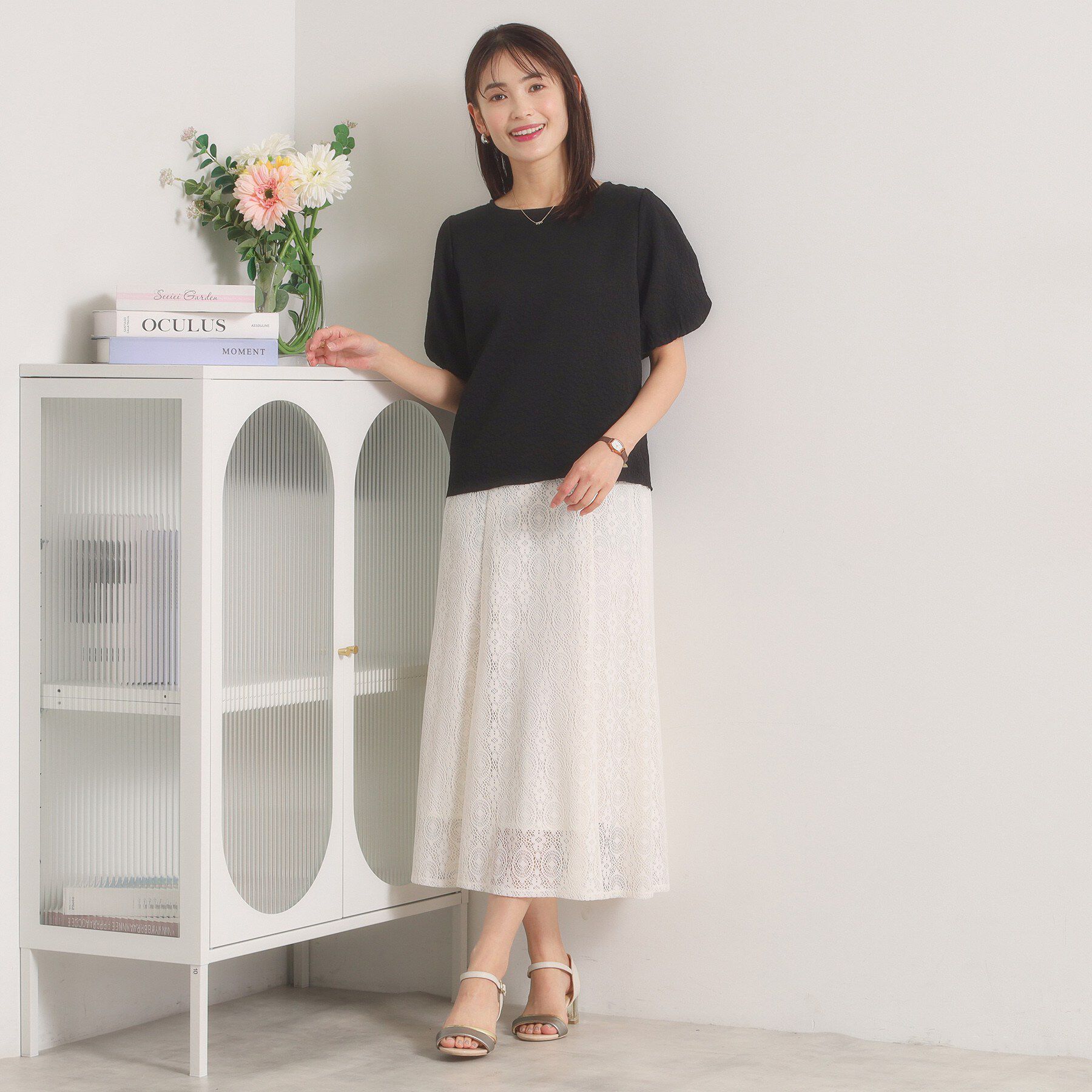 ITS&rsquo;DEMO「【手洗い可】花ジャカードトップス」|Tシャツ・カットソー|