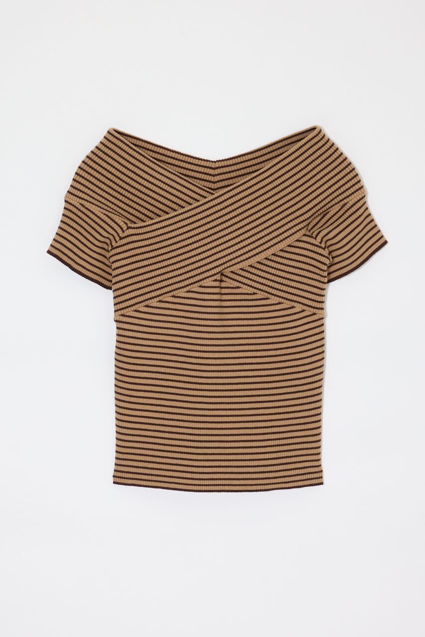 MOUSSY「CROSS OFF SHOULDER トップス」|ニット・セーター|