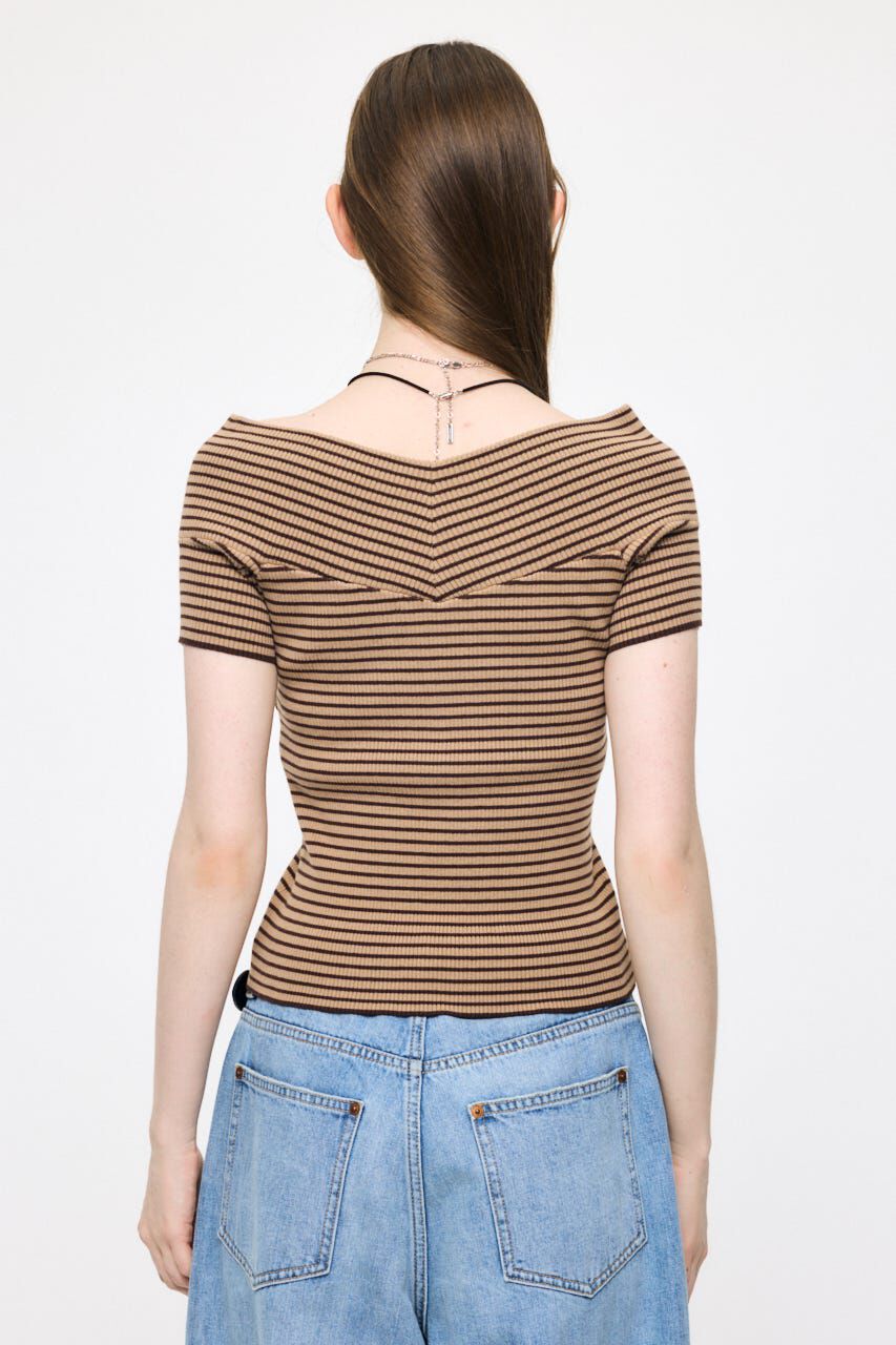 MOUSSY「CROSS OFF SHOULDER トップス」|ニット・セーター|