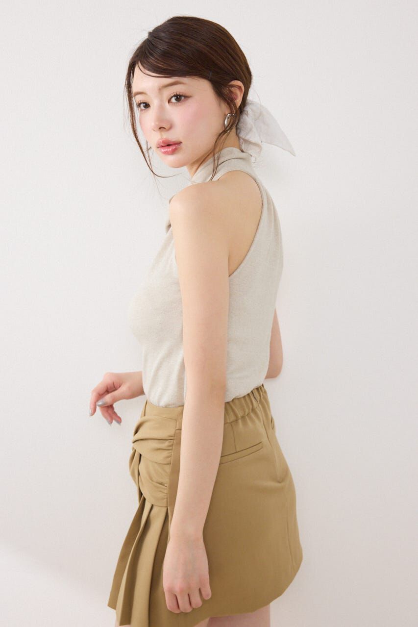 rienda「ラメフライスリボンネックトップス」|Tシャツ・カットソー|
