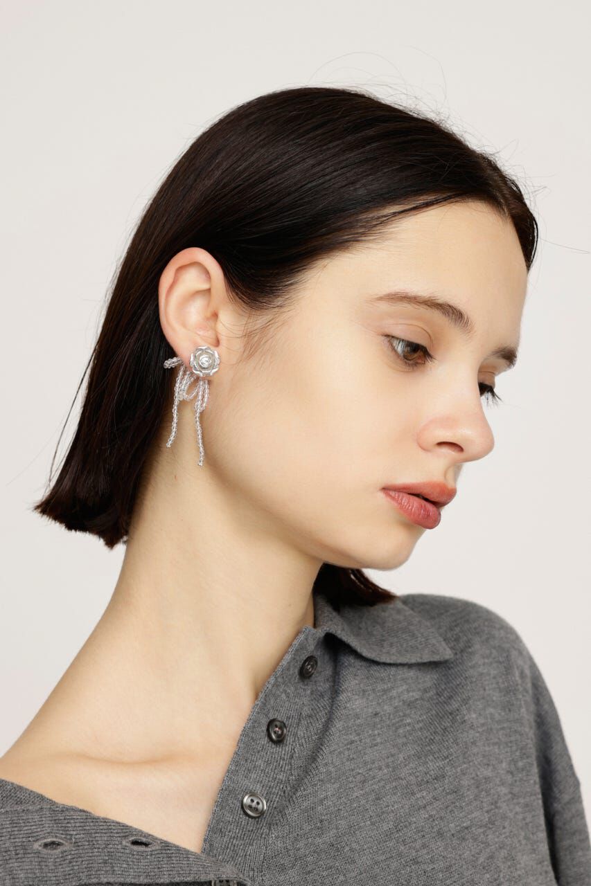 SLY「ROSE MOTIF BEADS P／EARRINGS」|ピアス|