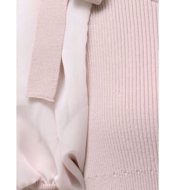 dazzlin「【WEB限定】シフォンスリーブリブニットワンピース」|ワンピース|