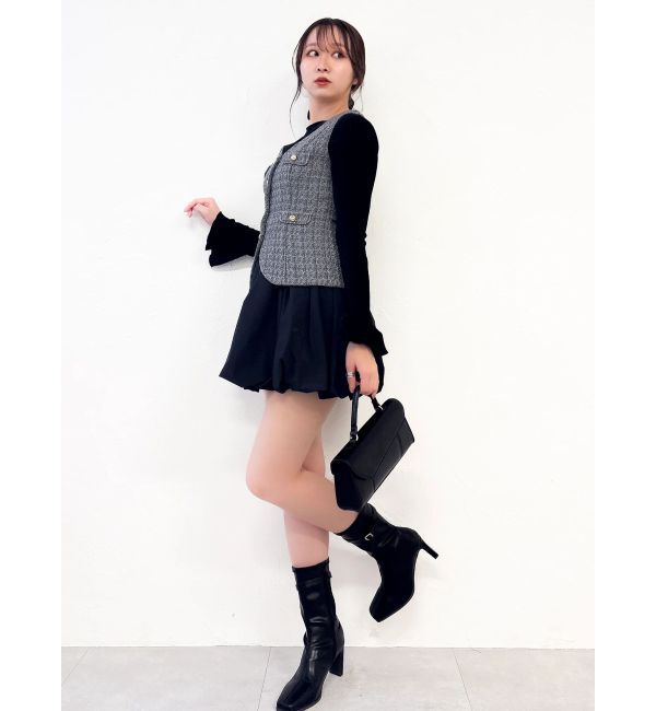 dazzlin「ジレレイヤードコンビミニワンピース」|ワンピース|