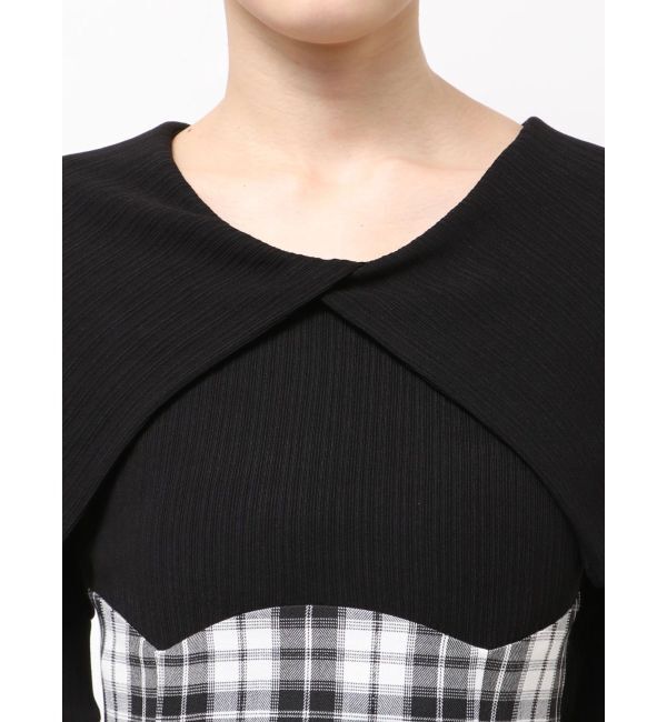 dazzlin「ビッグカラーチェックコルセットワンピース」|ワンピース|