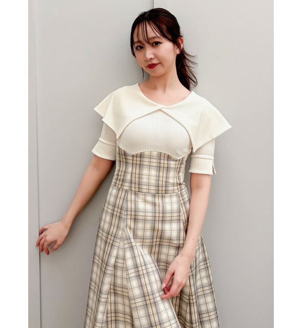dazzlin「ビッグカラーチェックコルセットワンピース」|ワンピース|