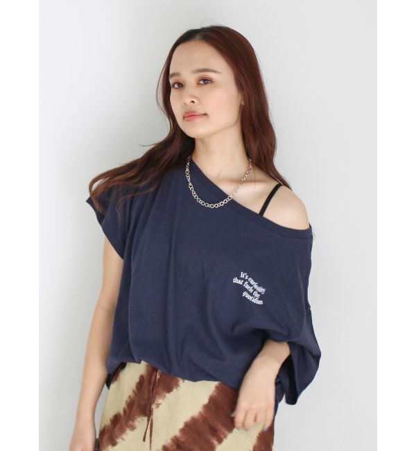 Ungrid「ワンショルロゴビッグTee」|Tシャツ・カットソー|