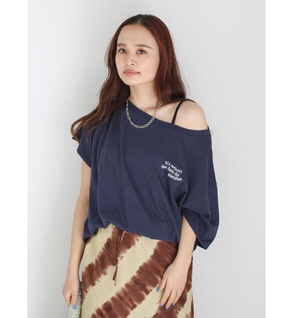 Ungrid「ワンショルロゴビッグTee」|Tシャツ・カットソー|