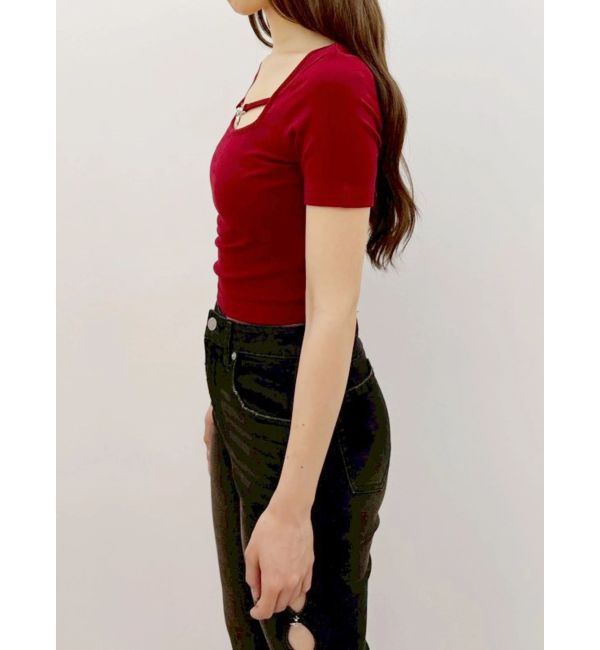 EVRIS「チェーンモチーフストラップトップス」|Tシャツ・カットソー|