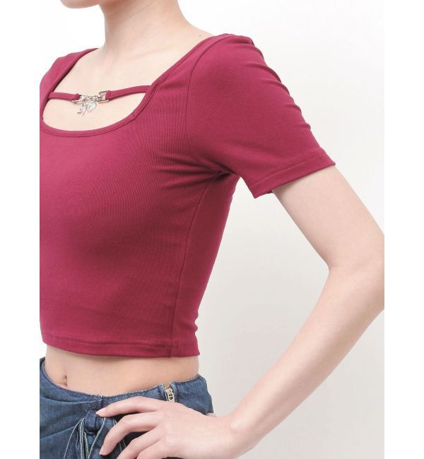 EVRIS「チェーンモチーフストラップトップス」|Tシャツ・カットソー|
