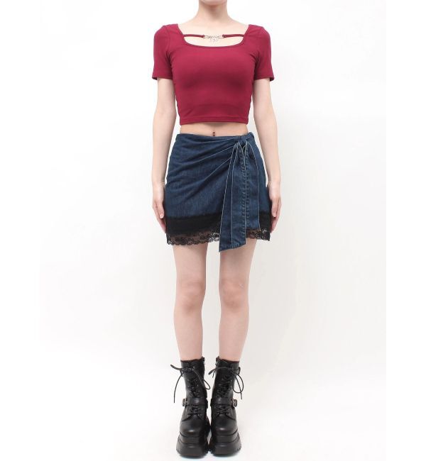EVRIS「チェーンモチーフストラップトップス」|Tシャツ・カットソー|