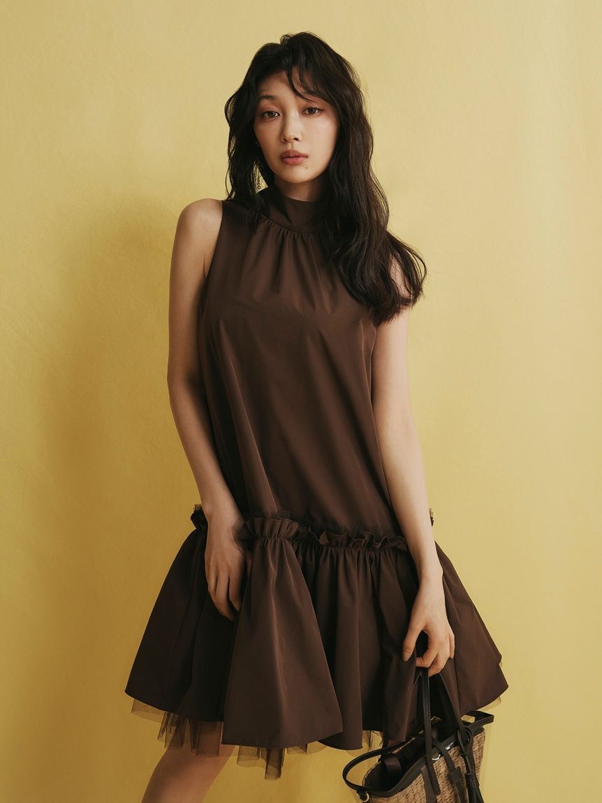 FRAY I.D「チュールレイヤーホルターミニワンピース」|ワンピース|BRW