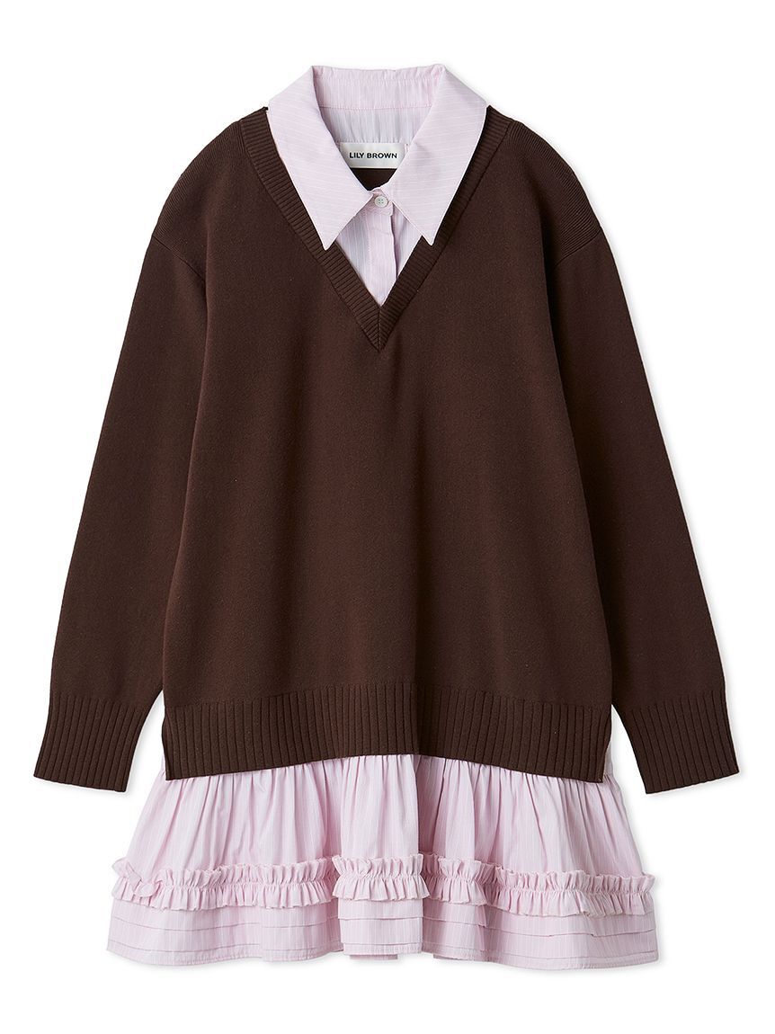 LILY BROWN「シャツドッキングミニワンピース」|ワンピース|BRW