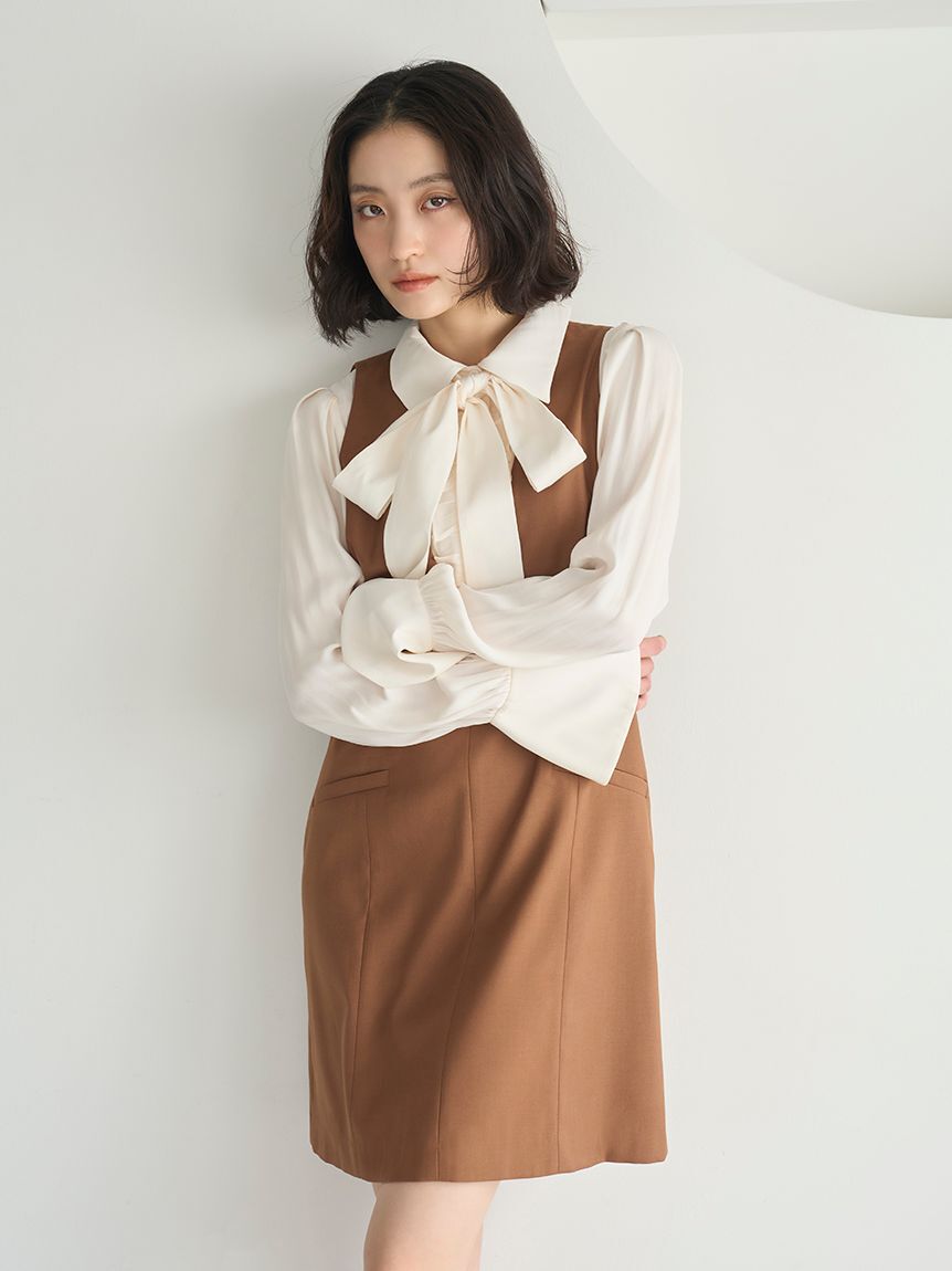 LILY BROWN「シャツドッキングミニワンピース」|ワンピース|