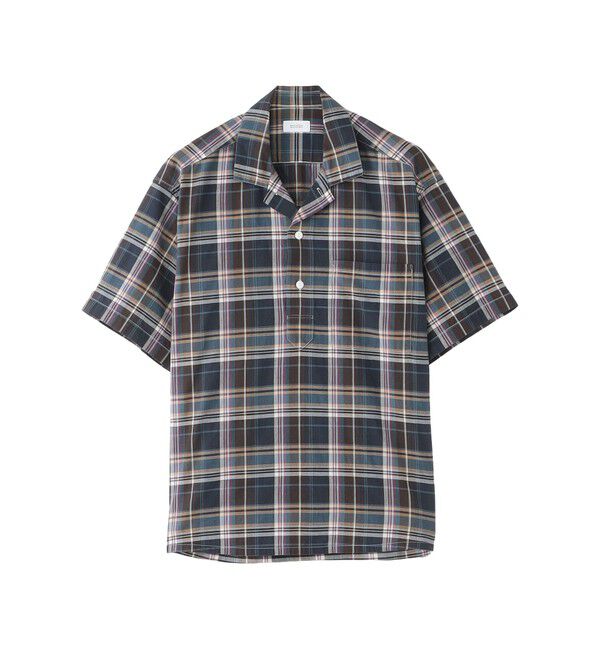 MACKINTOSH PHILOSOPHY「【WEEKENDER】プルオーバーオープンカラーシャツ シャンブレー/チェック」|シャツ・ブラウス|ネイビー