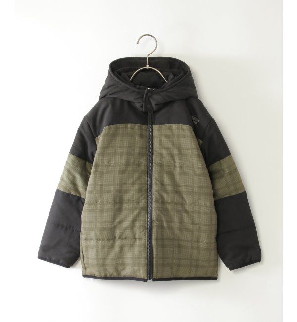 ikka kids「フード脱着チェック切り替えブルゾン（110~160cm）」|その他|オリーブ