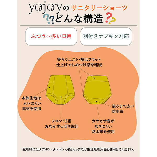  「YOJOY サニタリーショーツ ブラック (L)」|その他|