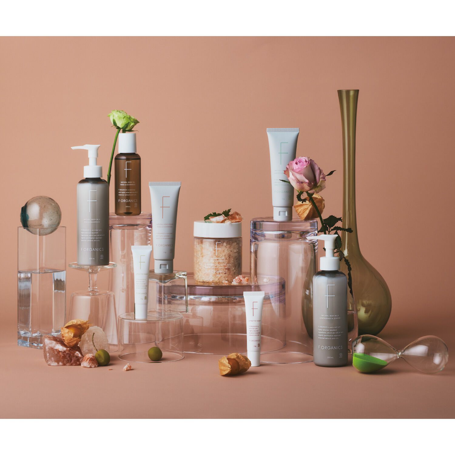 F ORGANICS「ナチュラルボディオイル 100ml　ローズ＆シダーウッド 【F ORGANICS】」|マッサージ・ボディスクラブ|