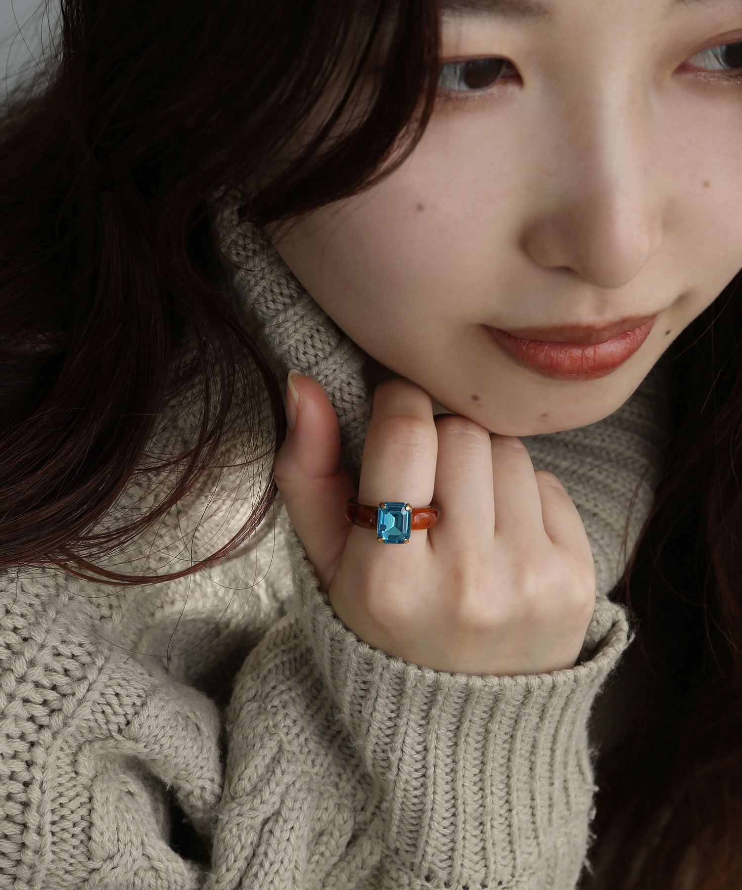 colleca la「カラフルスクエアビジューリング」|リング|