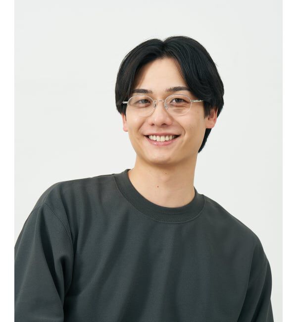  「オーバル ハーフリム メガネ | メタルフレーム 眼鏡 伊達メガネ 度付き 度なし レンズ交換券付」|メガネ|