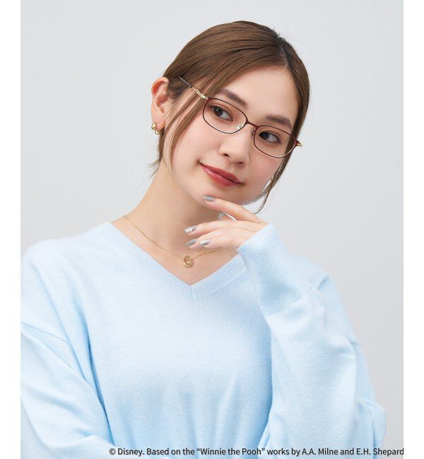  「 ウェリントン型 メガネ | 軽量、眼鏡、くまのプーさん Zoff  レンズ交換券付 レンズ交換券付」|メガネ|