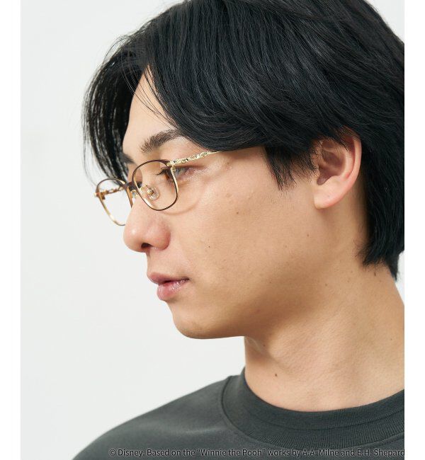  「 ウェリントン型 メガネ | 軽量、眼鏡、くまのプーさん Zoff  レンズ交換券付 レンズ交換券付」|メガネ|