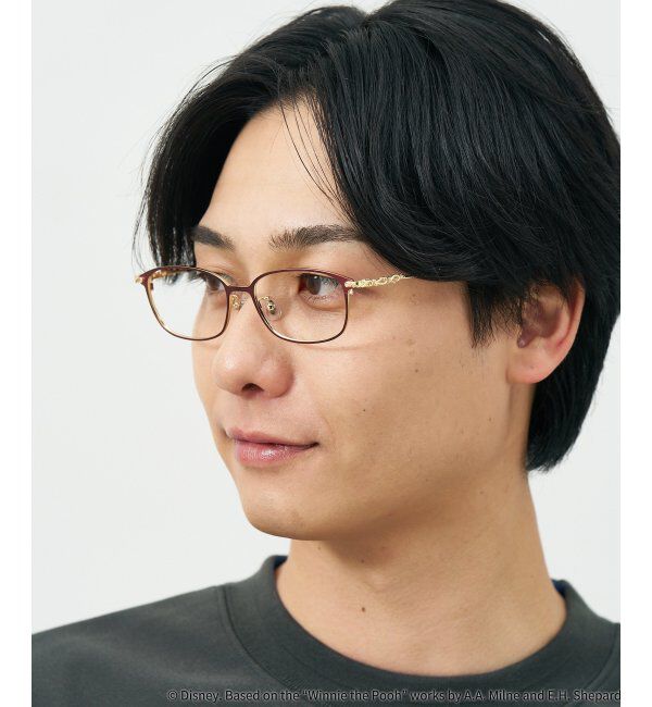  「 ウェリントン型 メガネ | 軽量、眼鏡、くまのプーさん Zoff  レンズ交換券付 レンズ交換券付」|メガネ|