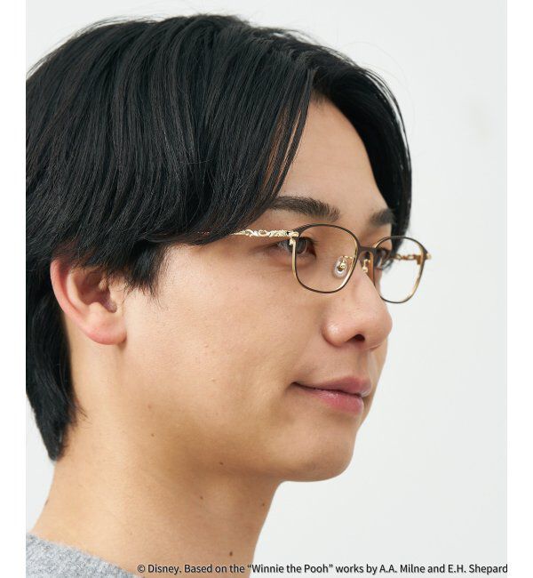  「 ウェリントン型 メガネ | 軽量、眼鏡、くまのプーさん Zoff  レンズ交換券付 レンズ交換券付」|メガネ|